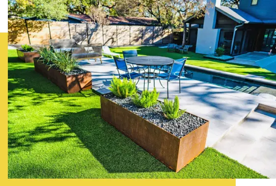 A patio with chairs and tables in it