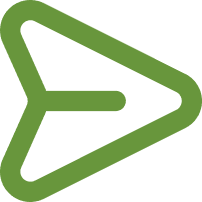 A green triangle with an arrow in the middle.